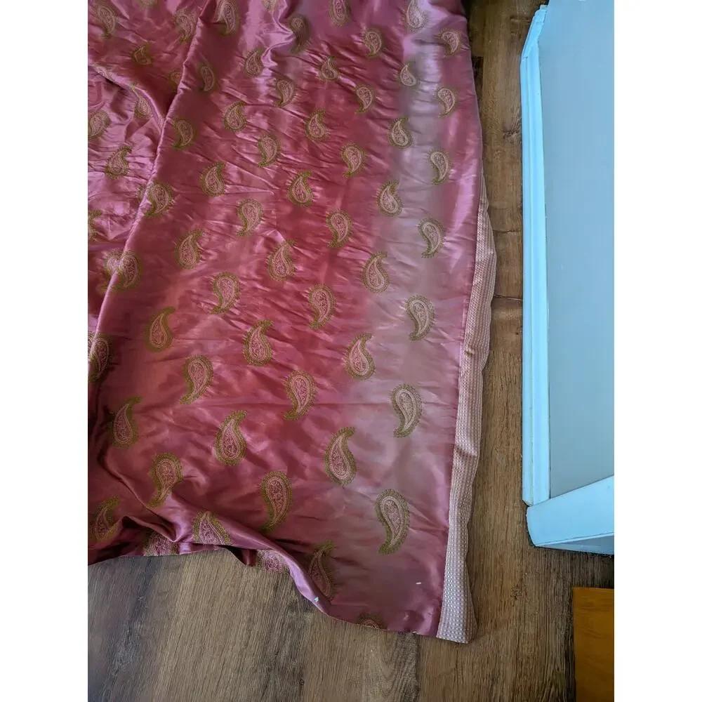 Banasata Pink Sarees Silk Embroidered Paley Saree 84 x 92 each 2 panels